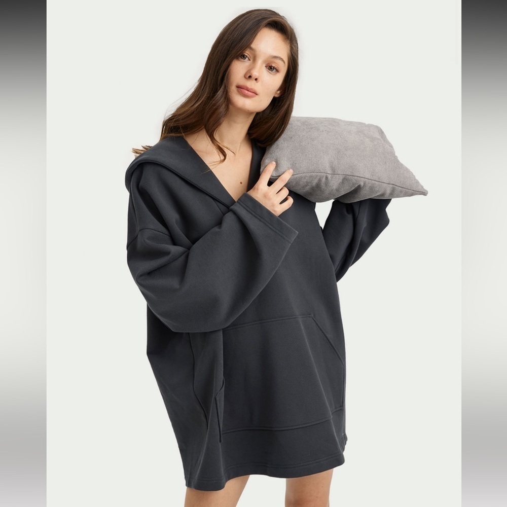Nap Baggy Tunic Hoodie Medium Charcoal Grey — image 2 of 7